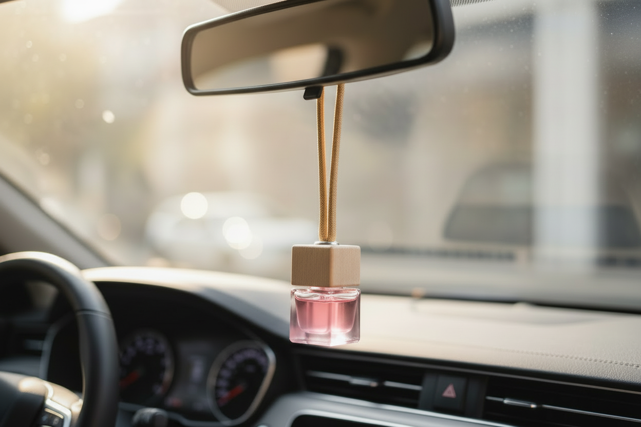 Pink hanging car diffuser