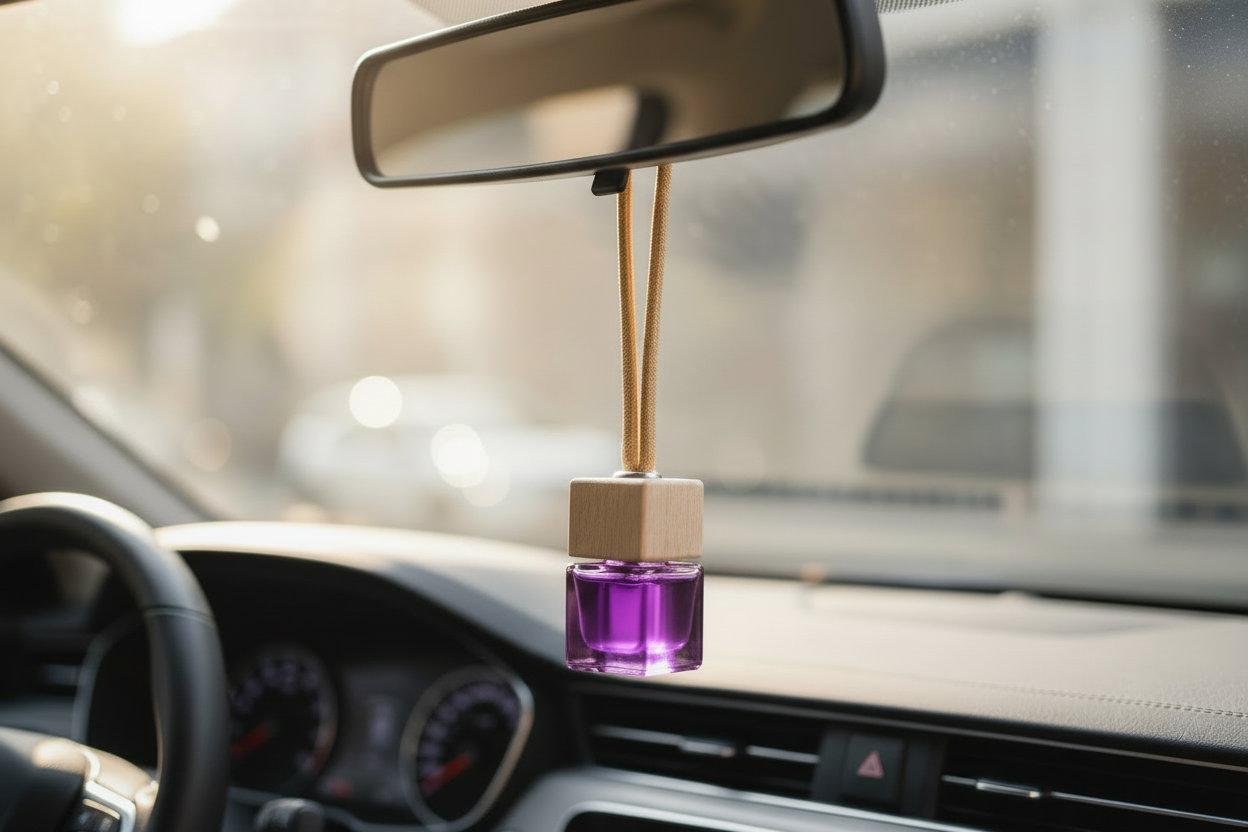 Purple hanging car diffuser