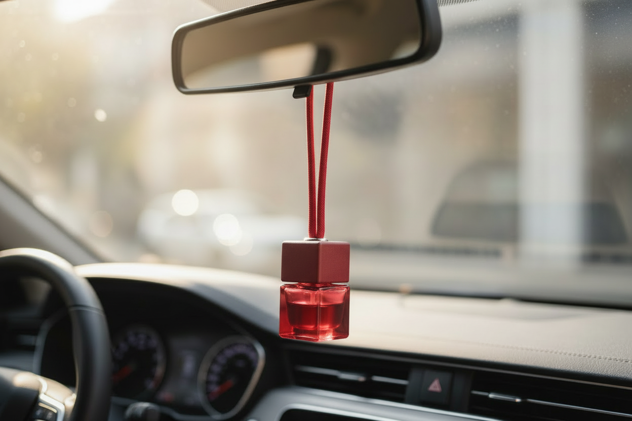 Red hanging car diffuser